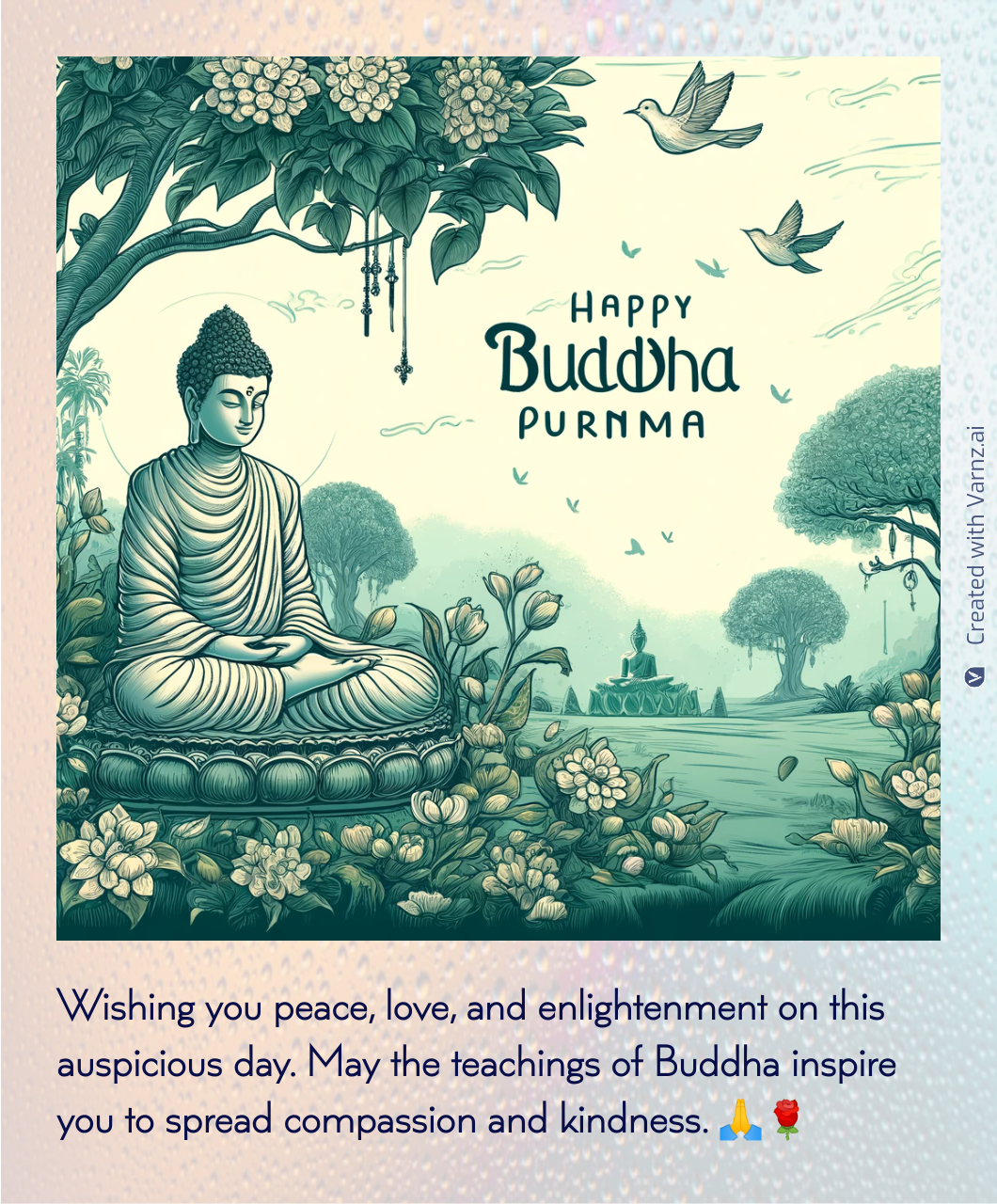 happy budh prunima greeting card