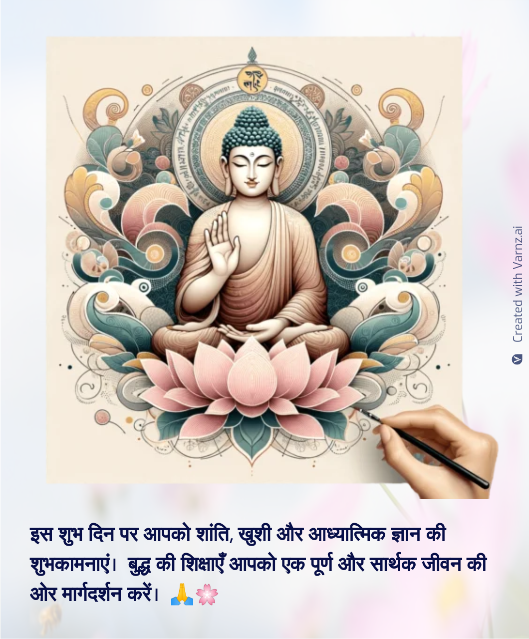happy budh prunima greeting card in hindi