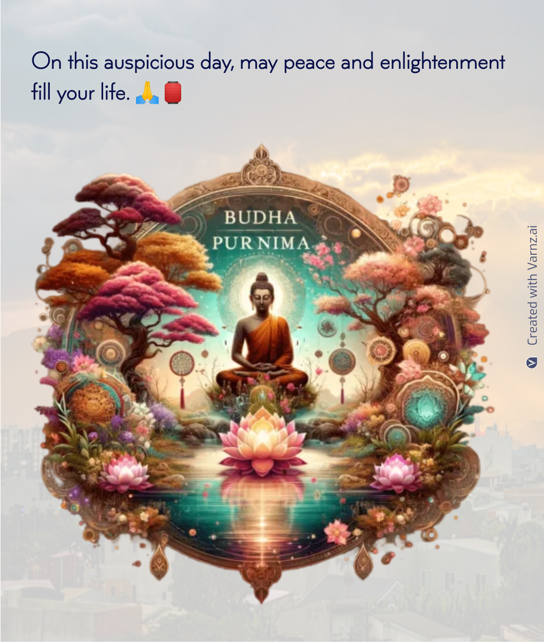 happy budh prunima greeting card