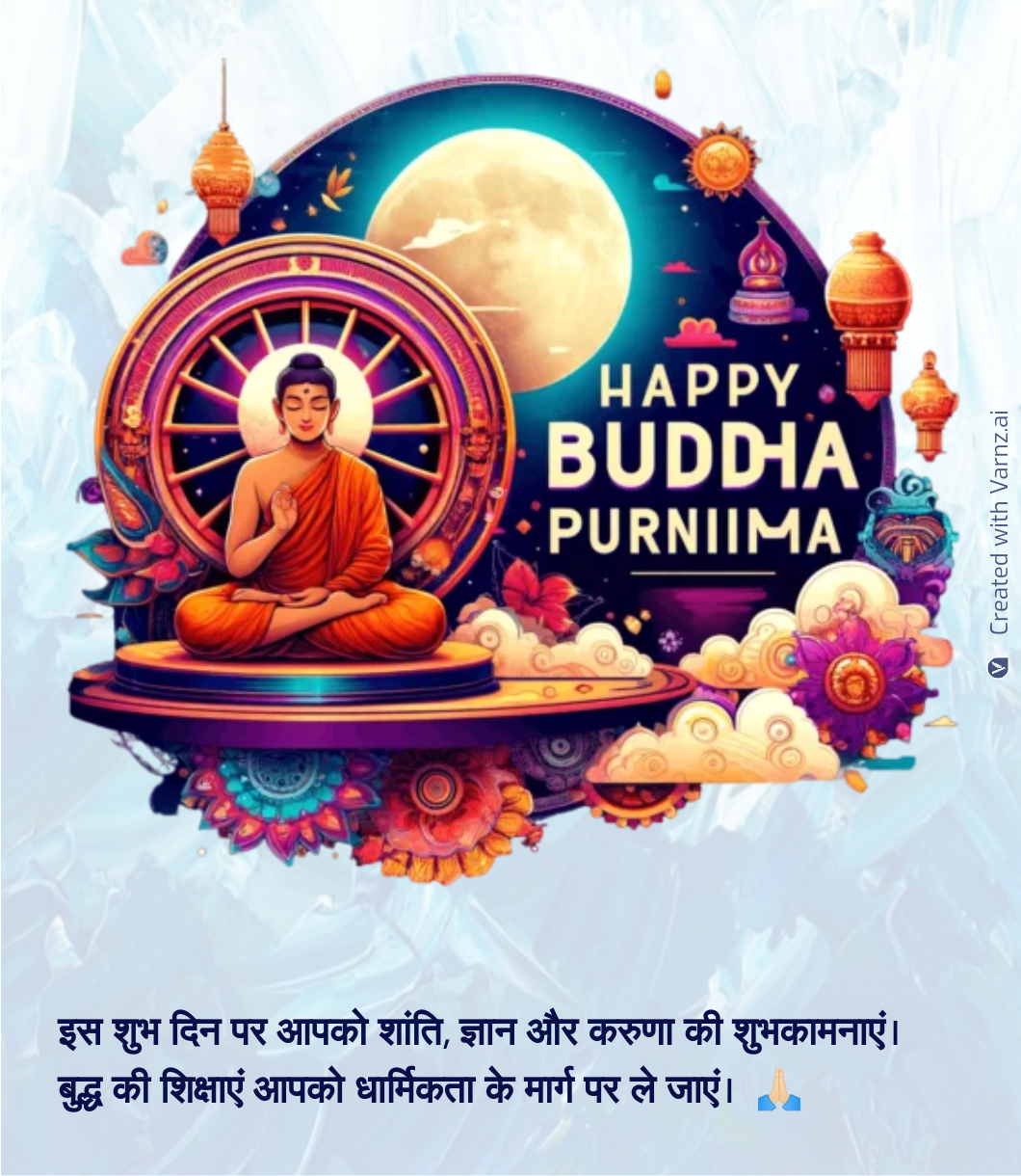 happy budh prunima greeting card