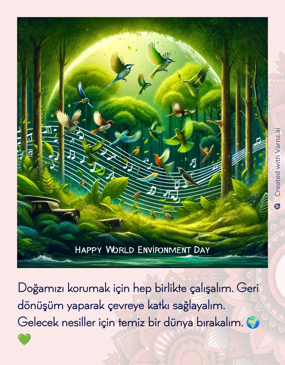 world environment day card in Turkish