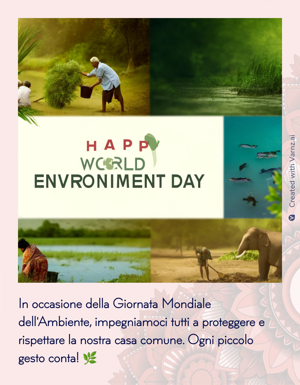 world environment day card in italian