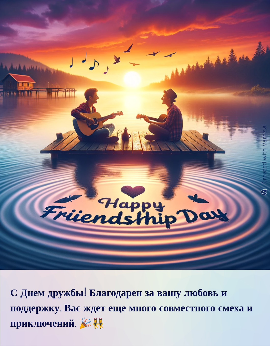 happy friendship day greeting card in russian