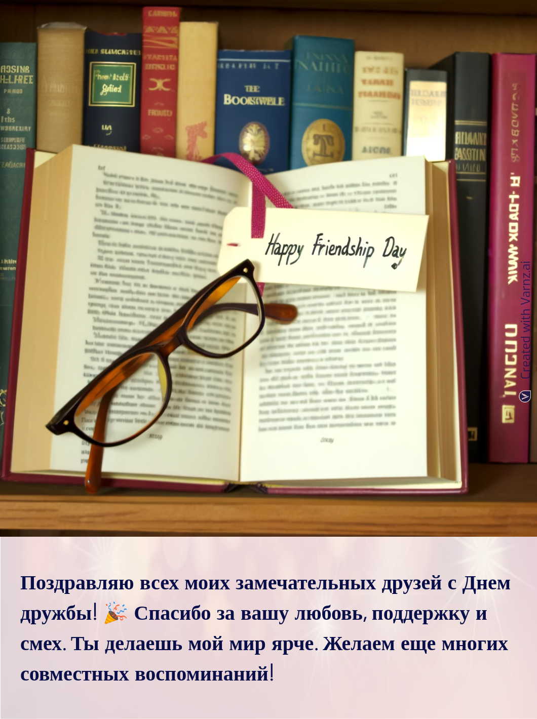 happy friendship day greeting card in russian