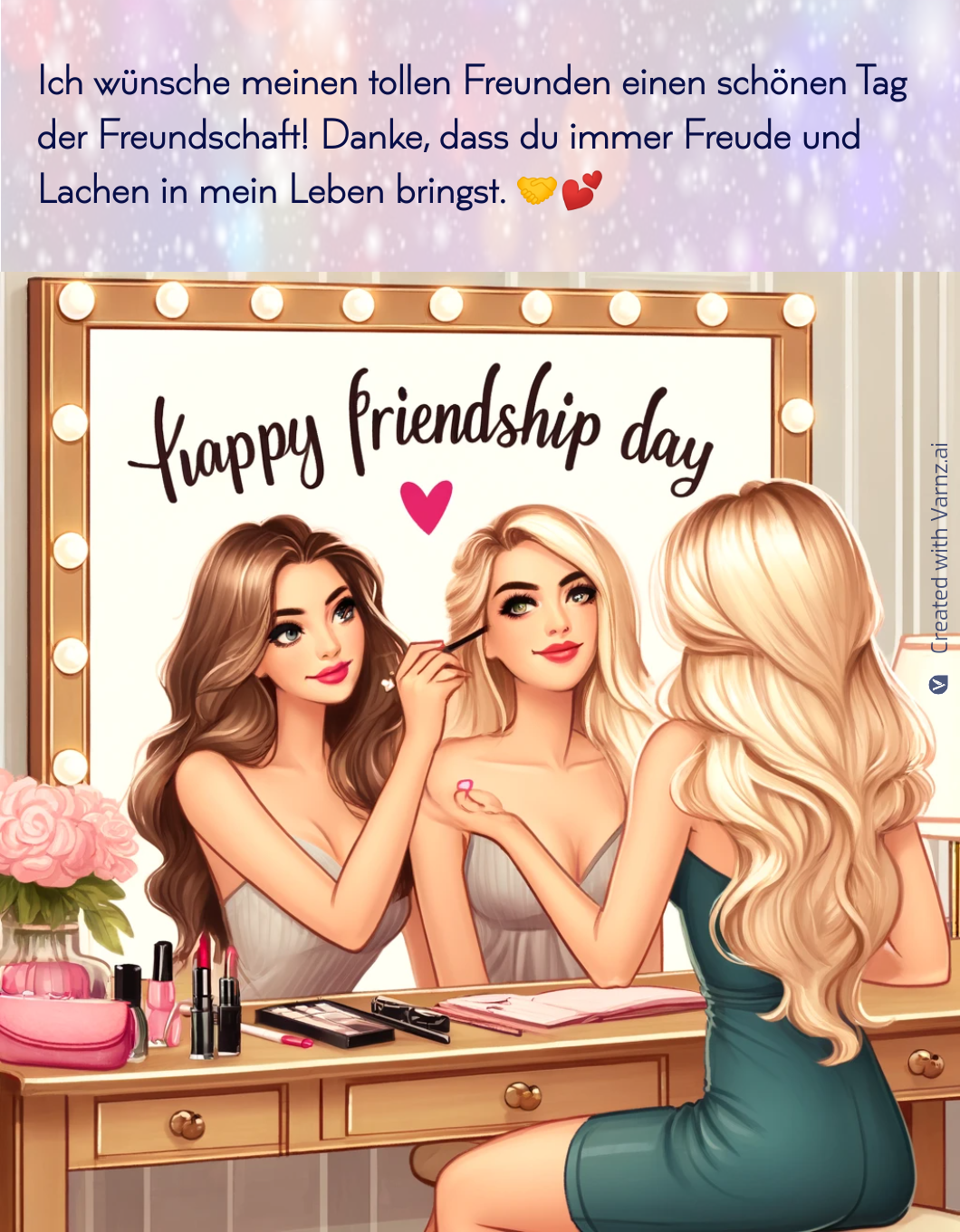 happy friendship day greeting card in german