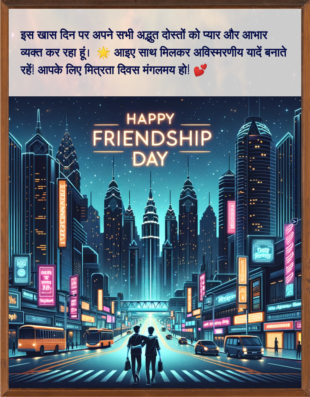 happy friendship greeting card in hindi