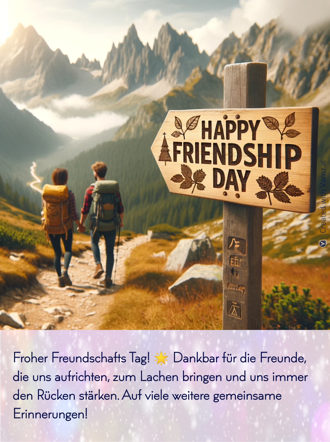 happy friendship greeting card in german