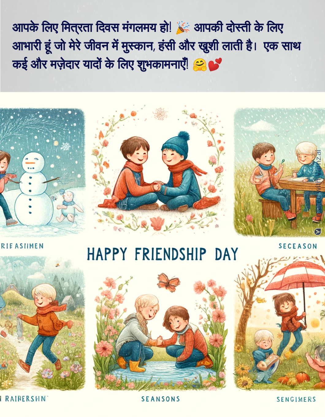 happy friendship greeting card in hindi