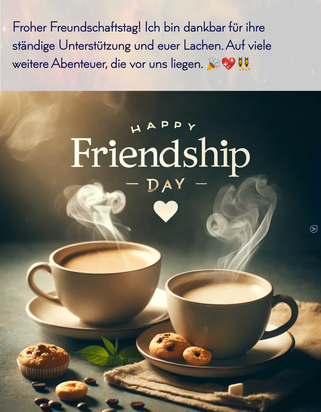 happy friendship day greeting card in german