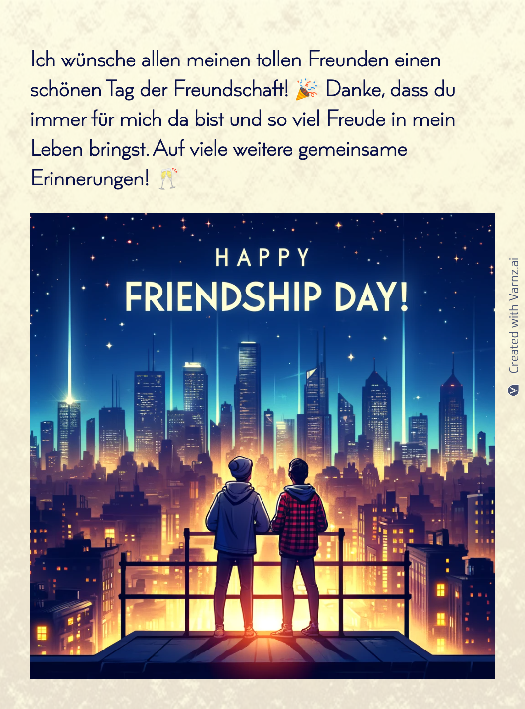 happy friendship day greeting card in german