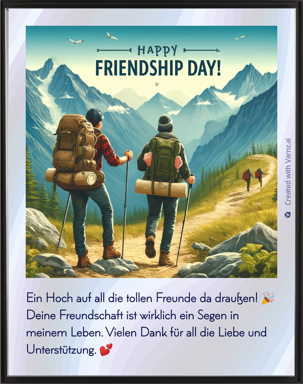 happy friendship day greeting card in german