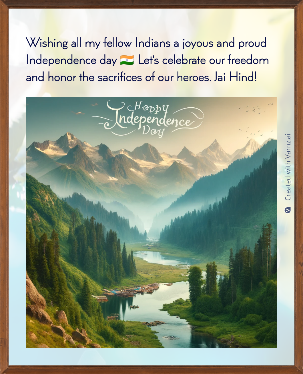 happy indian independence day greeting card