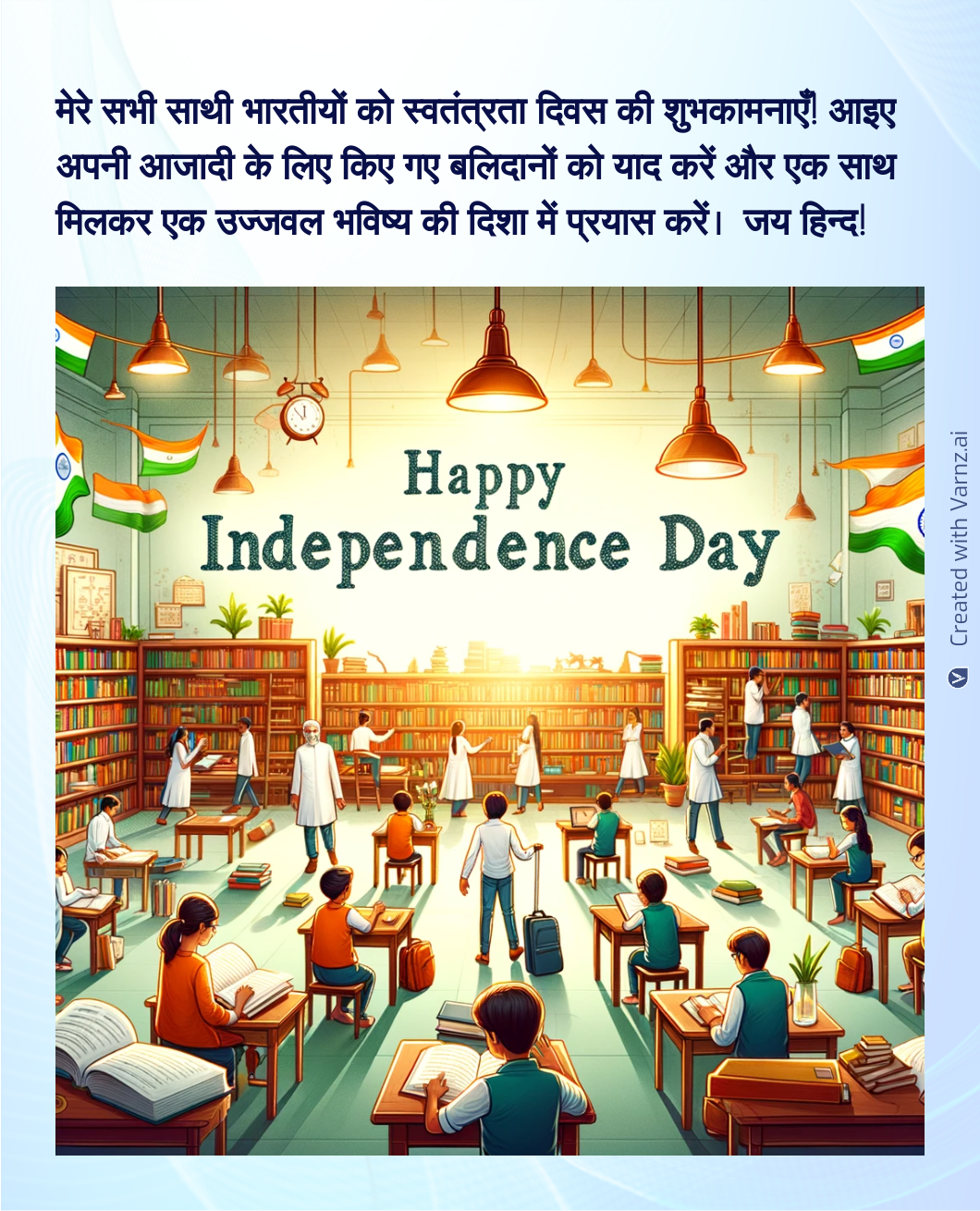  indian independence day greeting card in hindi