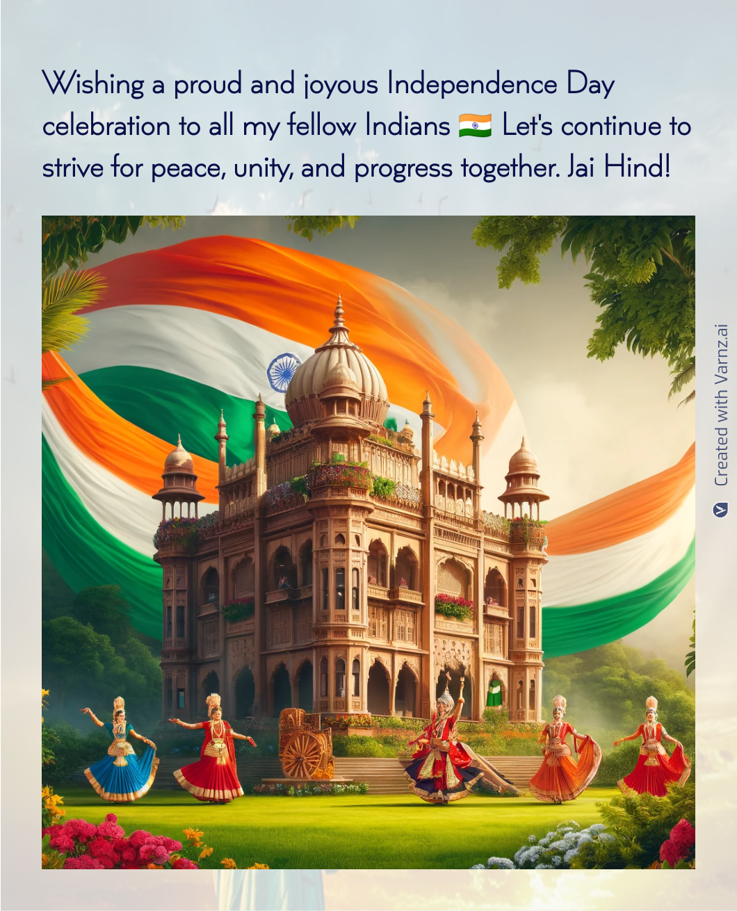 happy indian independence day greeting card