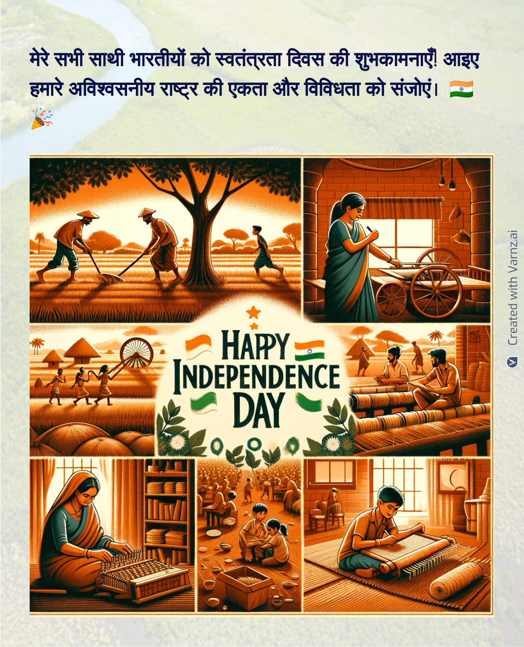 indian independence day greeting card in hindi
