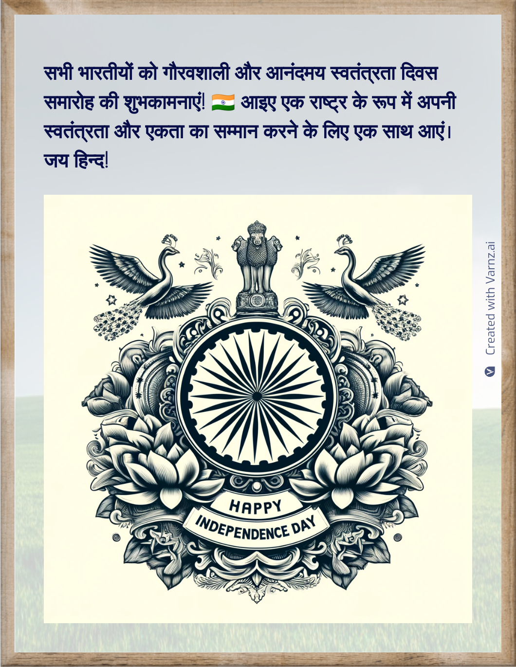  indian independence day greeting card in hindi