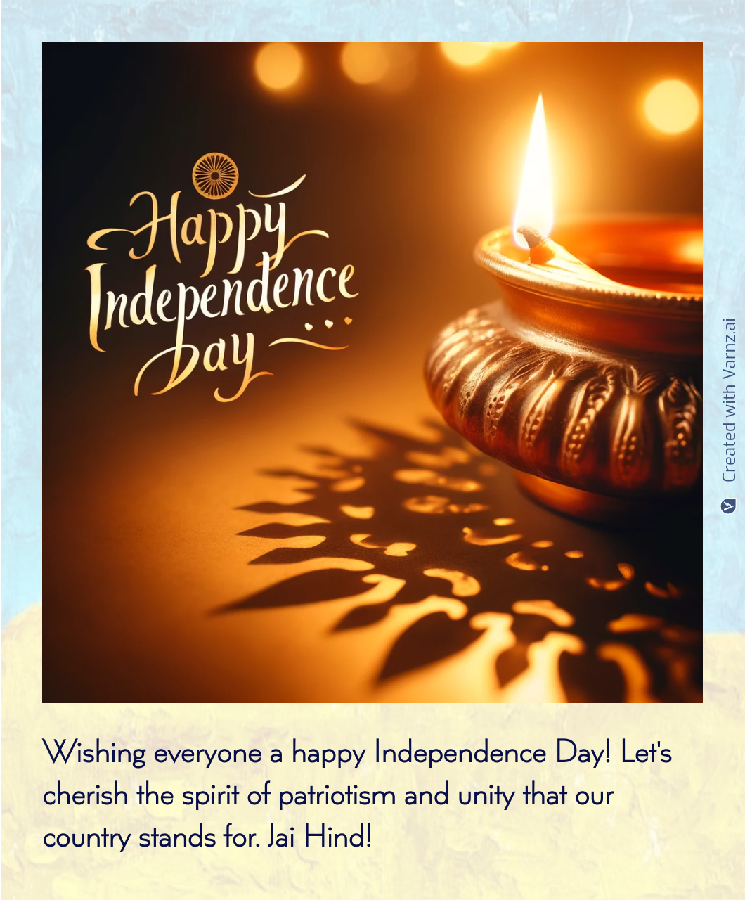 happy indian independence day greeting card
