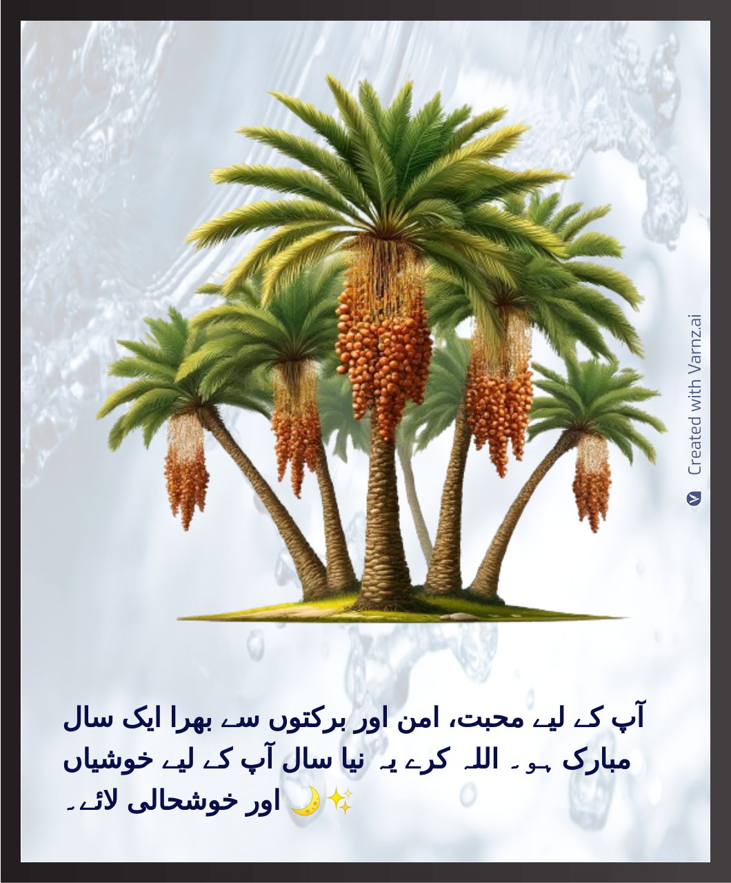 Islamic new year greeting card in Urdu