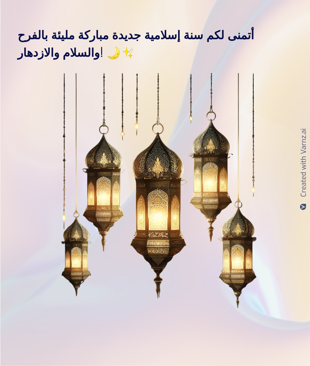 Islamic new year greeting card in arabic
