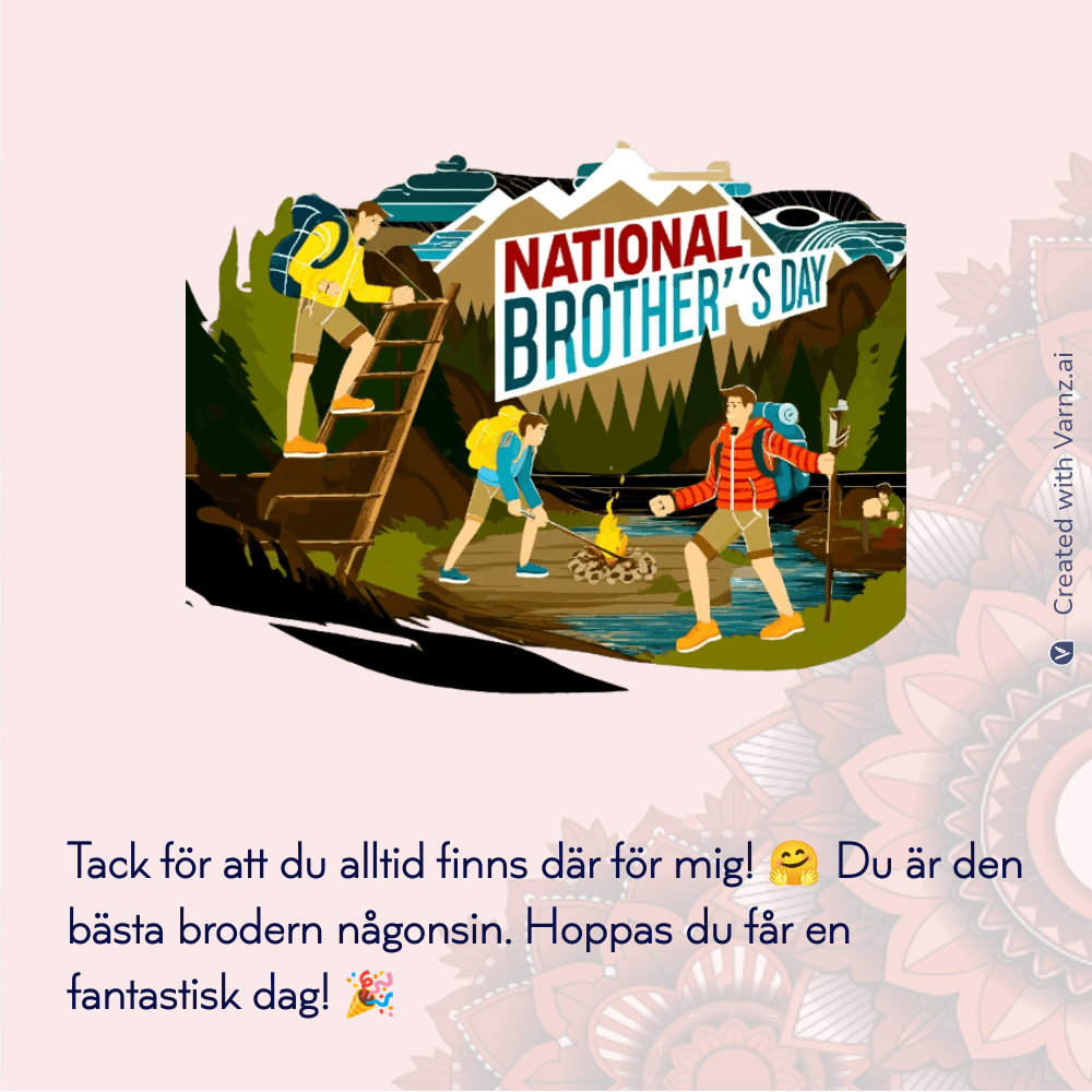national brother day wishing card in swedish