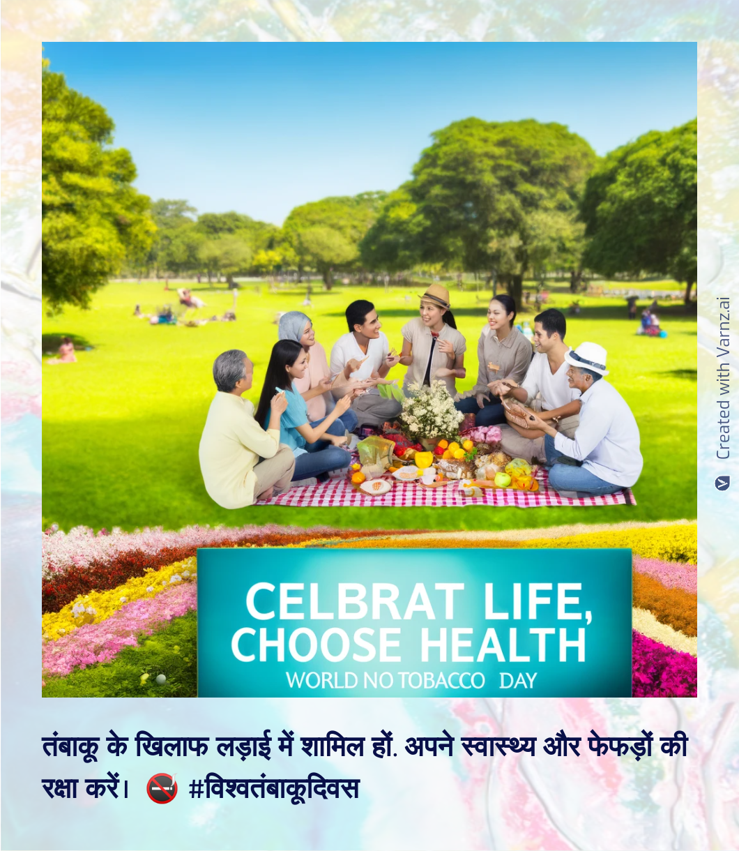 world no tobacco greeting card in hindi
