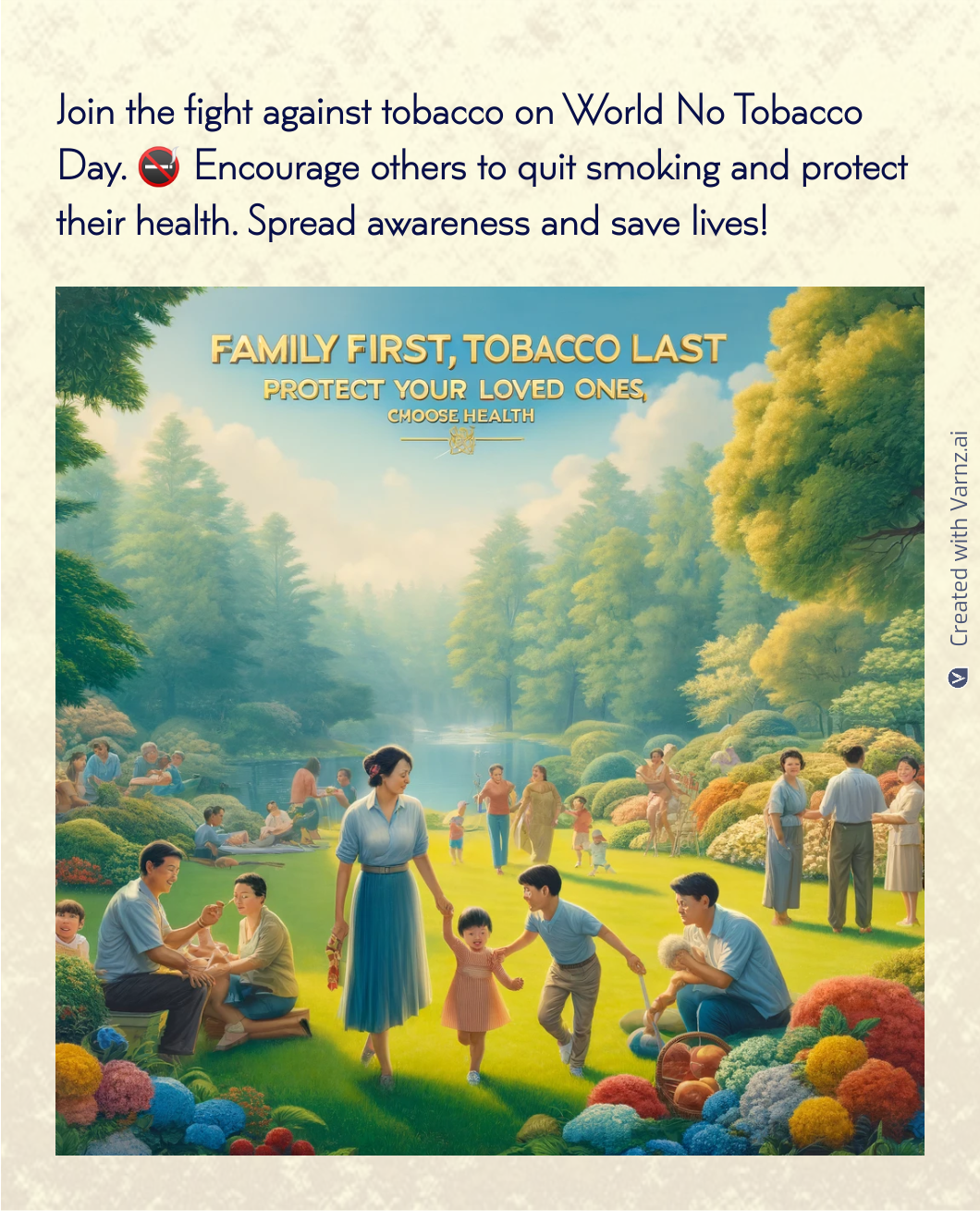world no tobacco greeting card