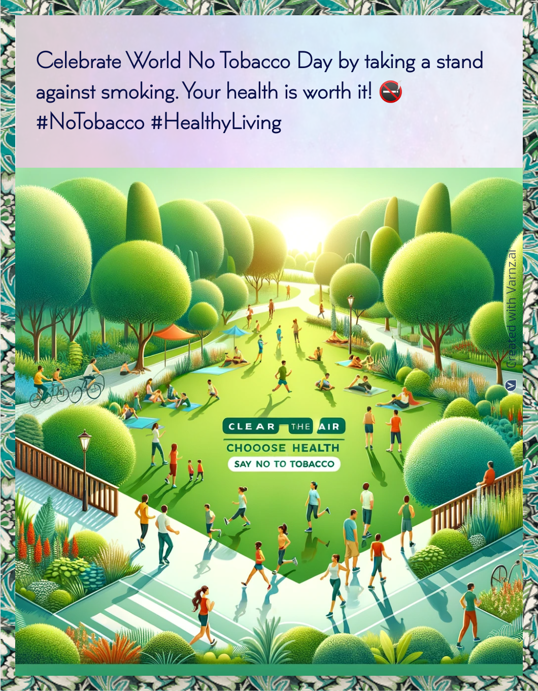 world no tobacco greeting card