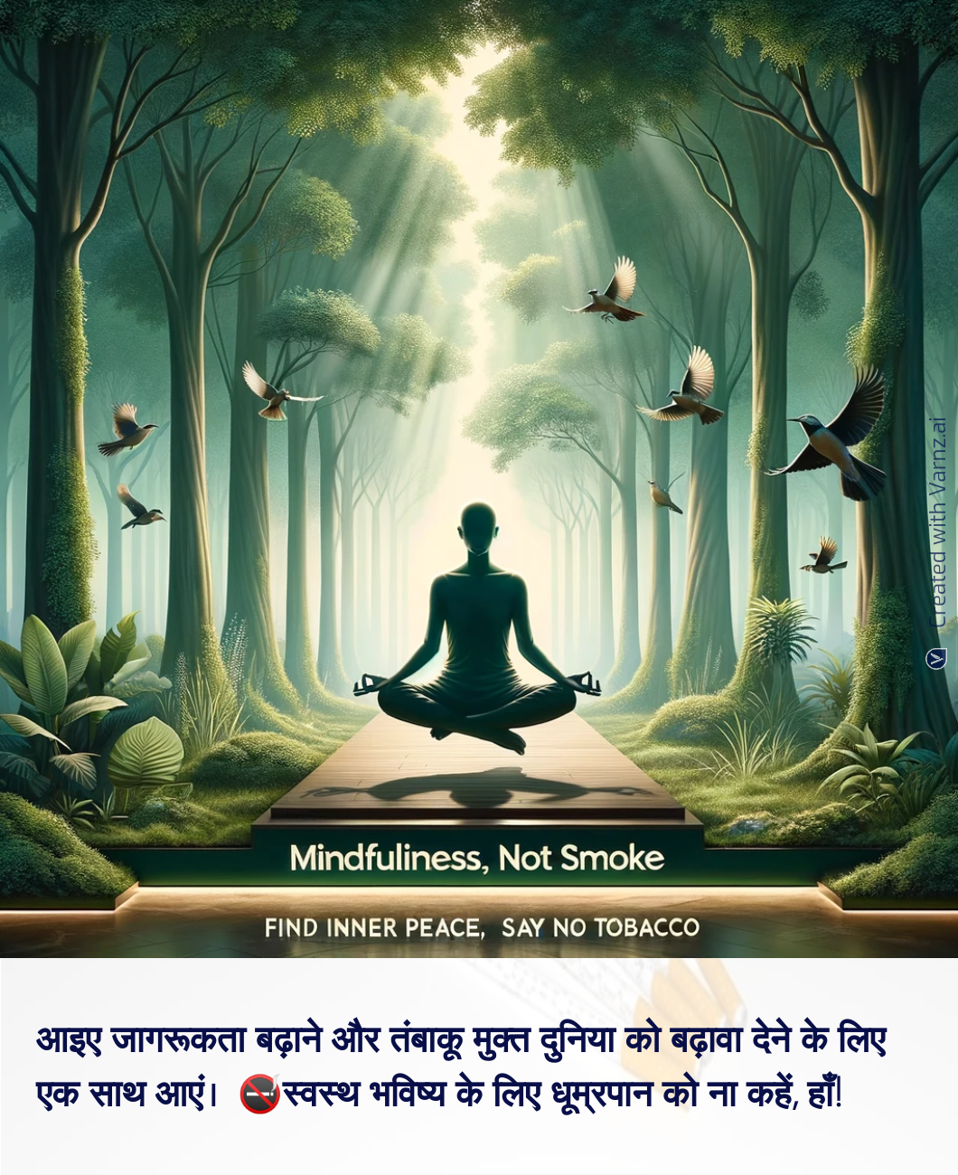 world no tobacco greeting card in hindi