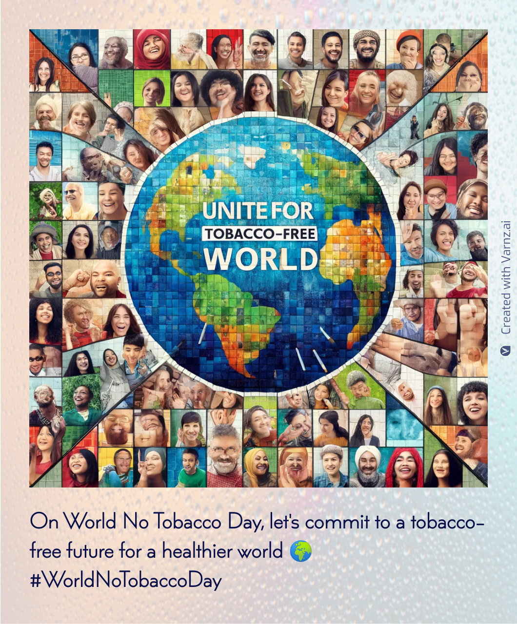 world no tobacco greeting card 