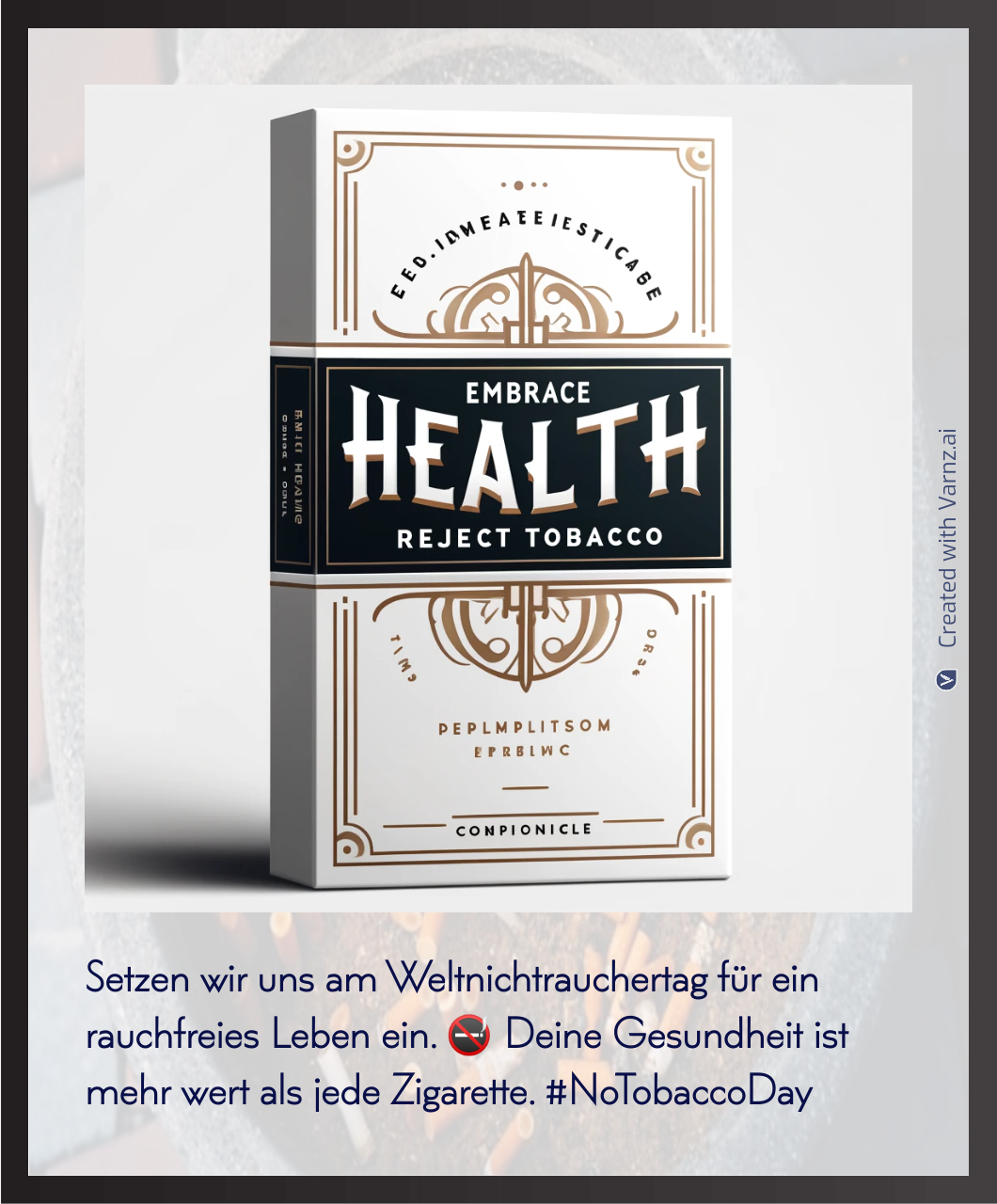 world no tobacco greeting card in german