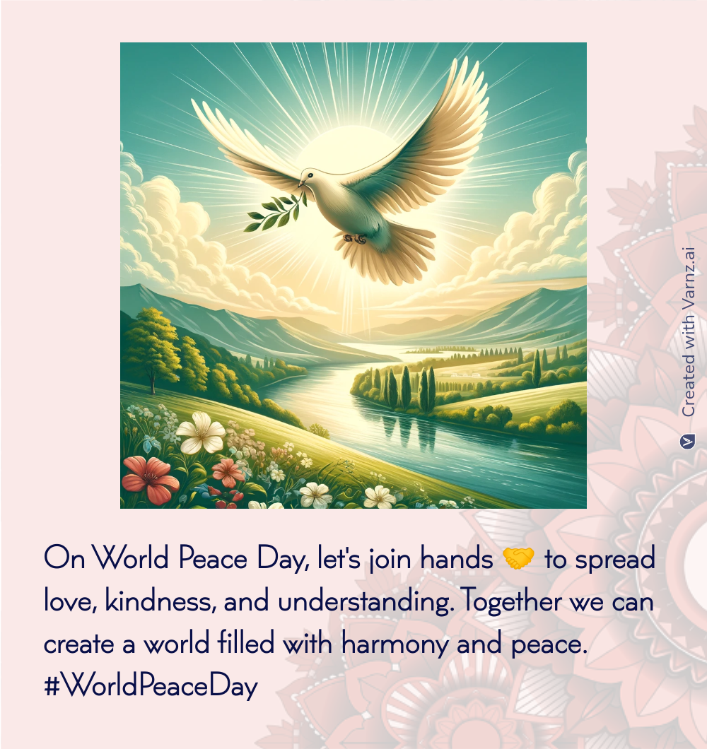 world peace day card in english