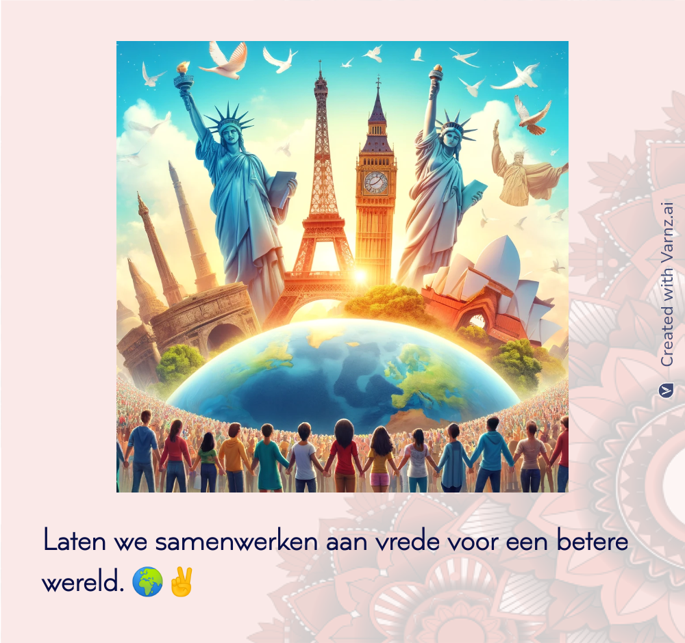 world peace day greeting card in dutch