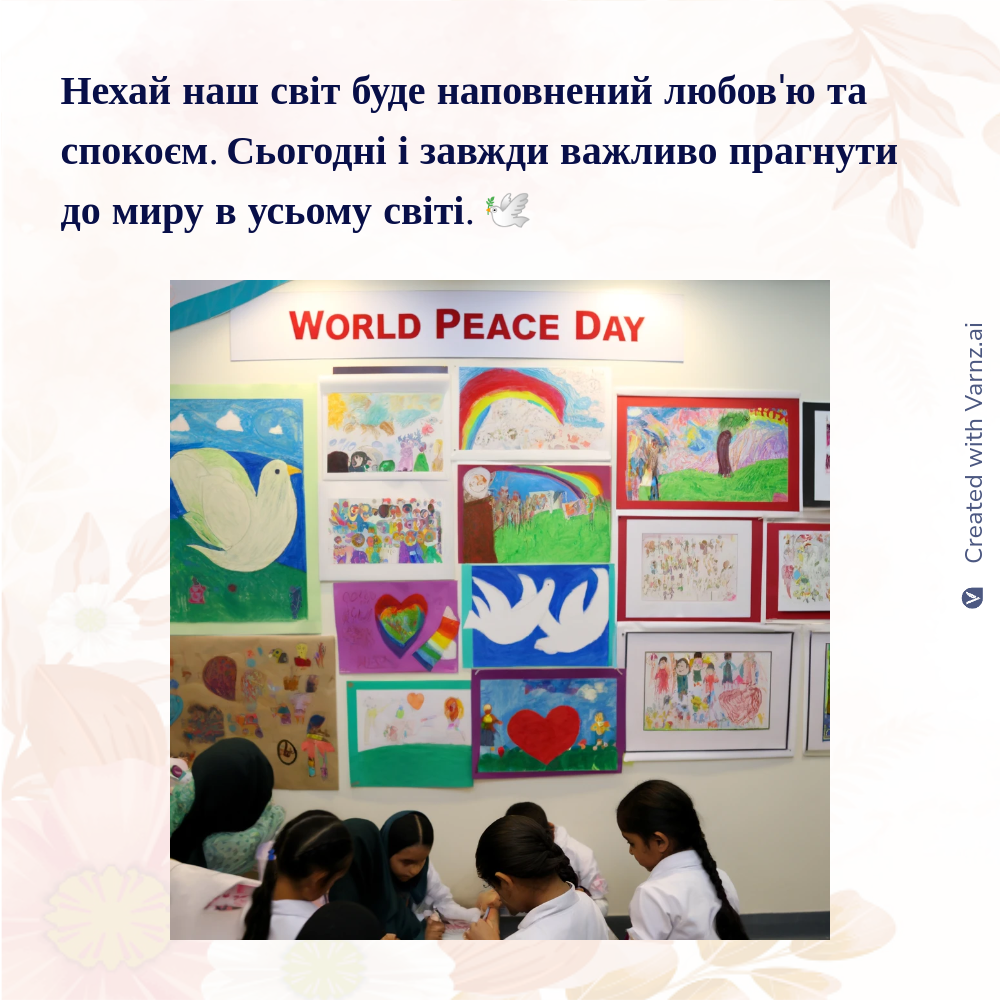 world peace day greeting card in ukrainian